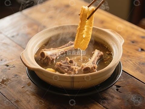 热气腾腾的砂锅排骨汤