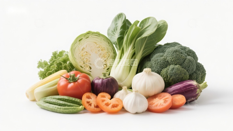 高清大图下载【趣麦麦图】新鲜蔬菜组合展示