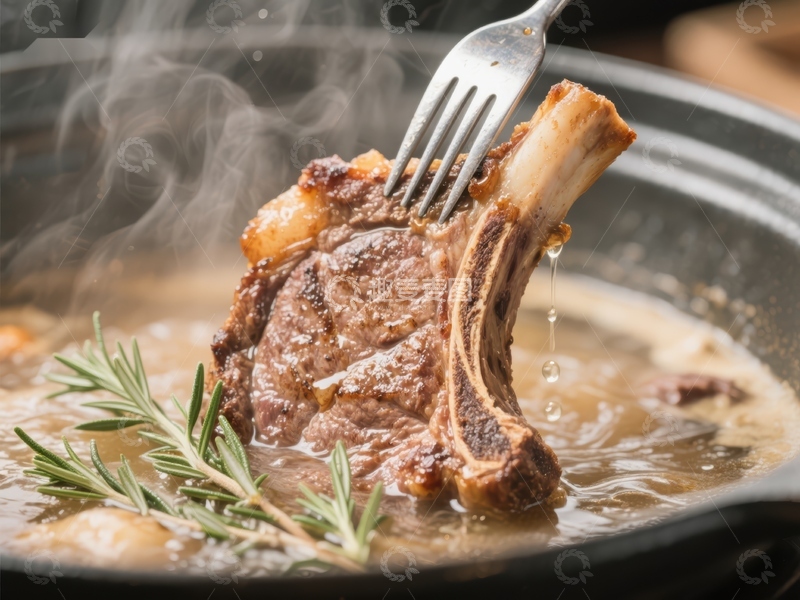 高清大图下载【趣麦麦图】热气腾腾的烤羊排