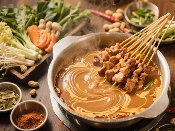 热气腾腾的火锅与串烧美食