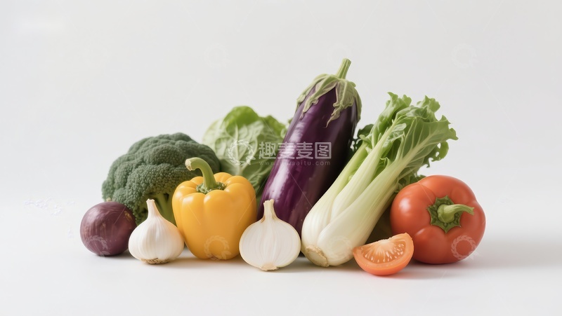 高清大图下载【趣麦麦图】新鲜蔬菜组合展示