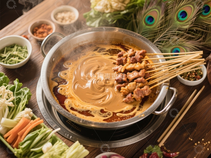 高清大图下载【趣麦麦图】火锅盛宴：热气腾腾的美味