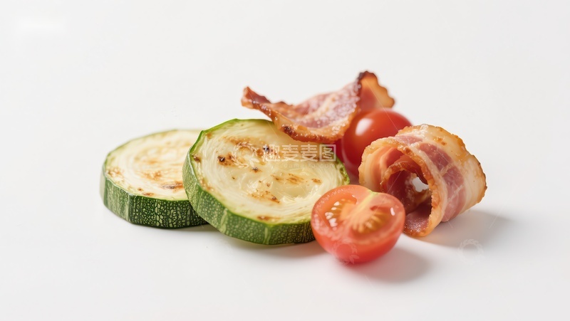 高清大图下载【趣麦麦图】烤西葫芦配培根卷樱桃番茄