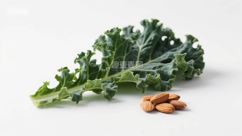 高清大图下载【趣麦麦图】羽衣甘蓝与杏仁的健康组合