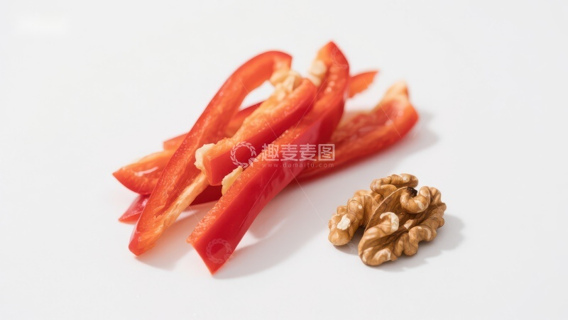 高清大图下载【趣麦麦图】红椒条与核桃的组合