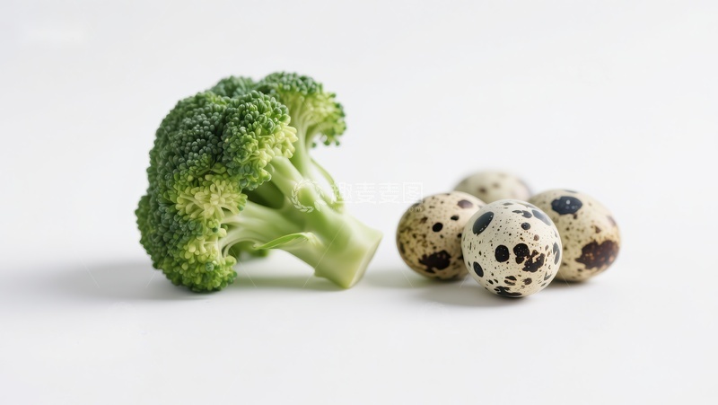 高清大图下载【趣麦麦图】新鲜西兰花与鹌鹑蛋的组合