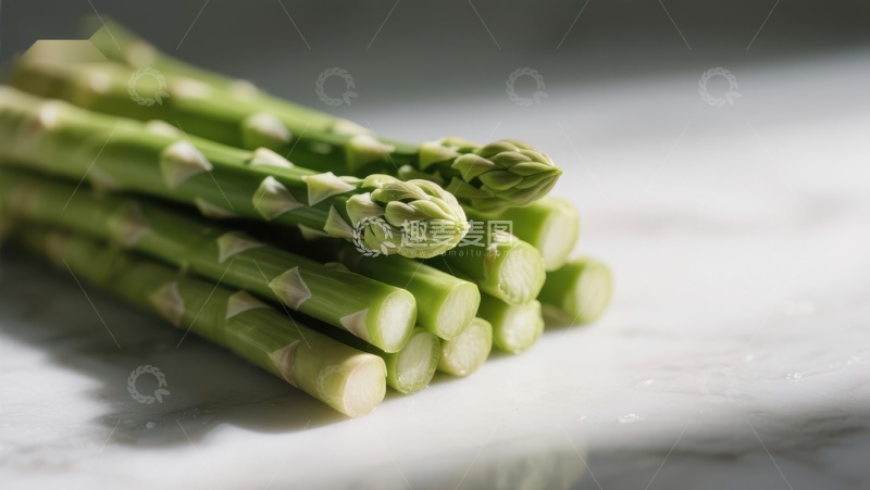 高清大图下载【趣麦麦图】新鲜绿色芦笋特写