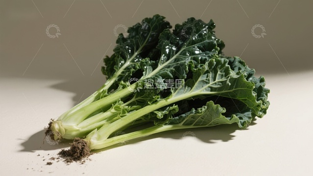 新鲜绿色羽衣甘蓝特写
