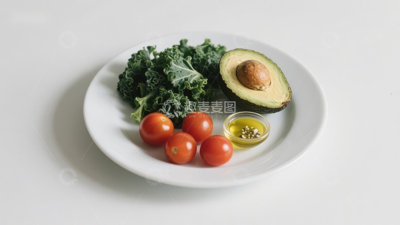 高清大图下载【趣麦麦图】新鲜蔬菜与牛油果的健康搭配