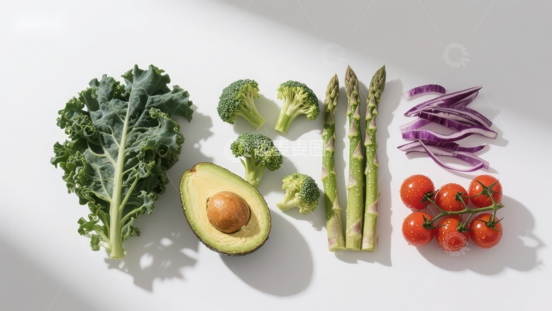 高清大图下载【趣麦麦图】新鲜蔬菜与水果的健康组合
