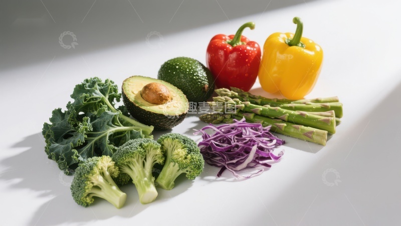 高清大图下载【趣麦麦图】新鲜蔬菜与水果的健康组合