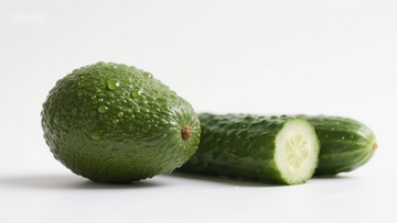 新鲜黄瓜与鳄梨的特写
