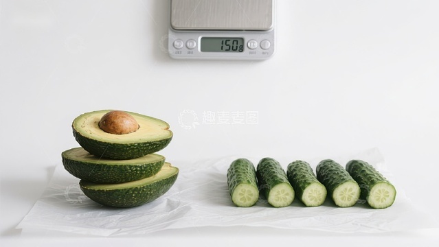牛油果与黄瓜的重量对比