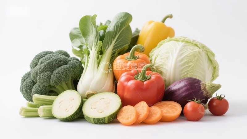 高清大图下载【趣麦麦图】新鲜蔬菜组合展示