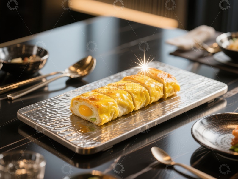 高清大图下载【趣麦麦图】精致蛋卷美食，摆盘优雅