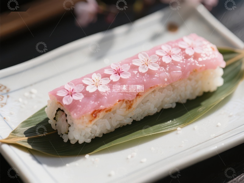 高清大图下载【趣麦麦图】樱花寿司卷，精致美食艺术