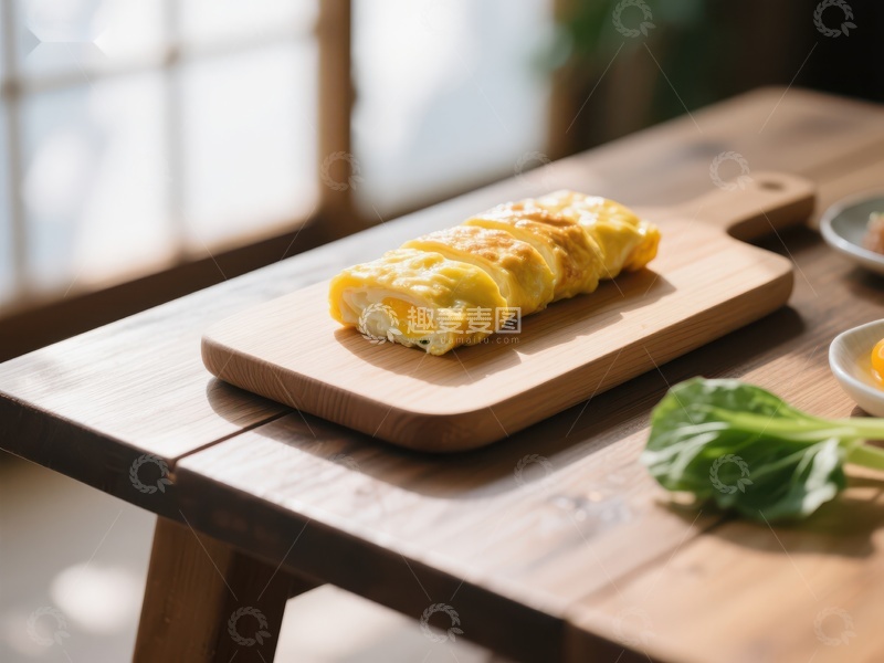 高清大图下载【趣麦麦图】木桌上的蛋卷美食