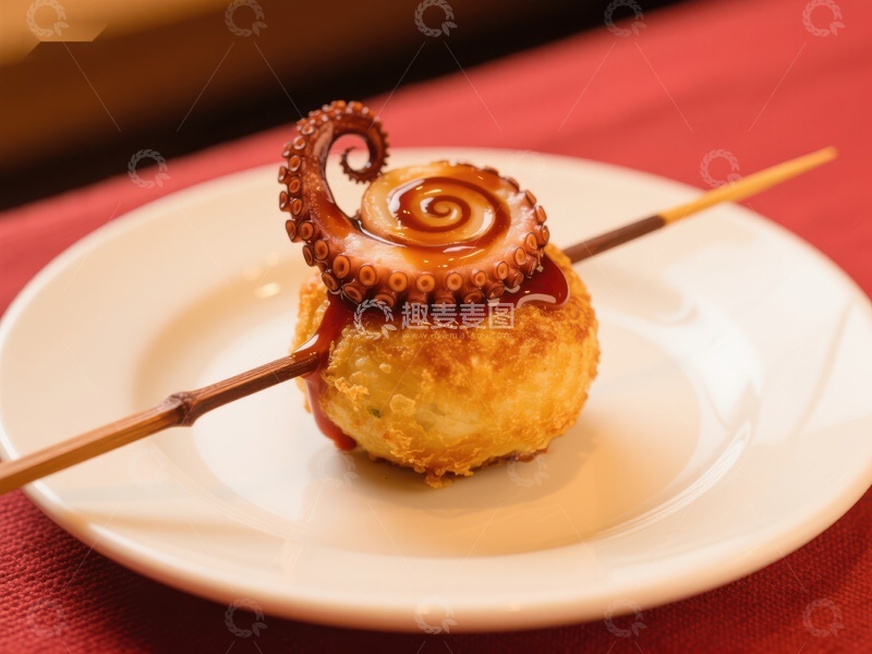 高清大图下载【趣麦麦图】创意美食：章鱼触角配炸糕点