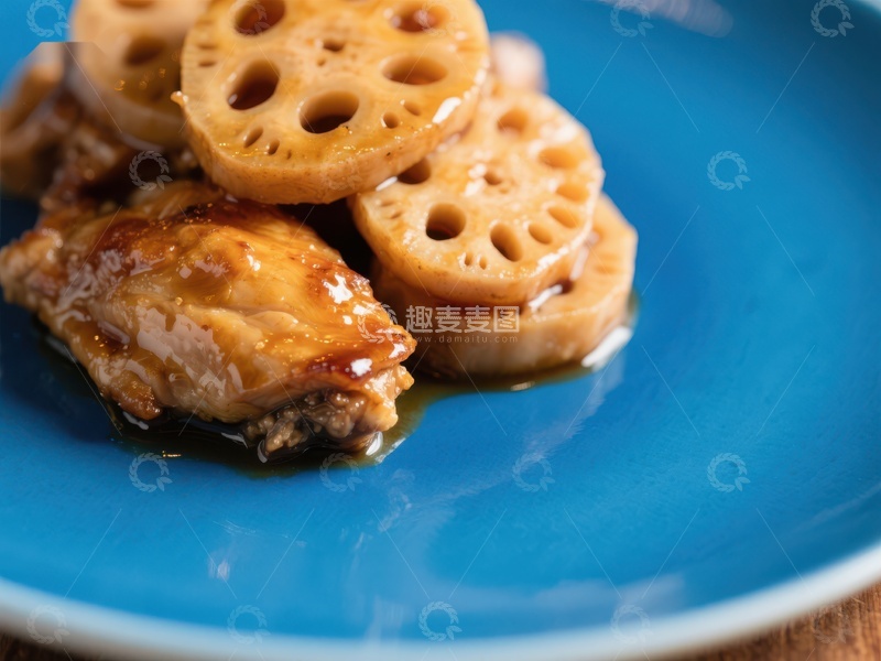 高清大图下载【趣麦麦图】莲藕鸡肉酱汁美食