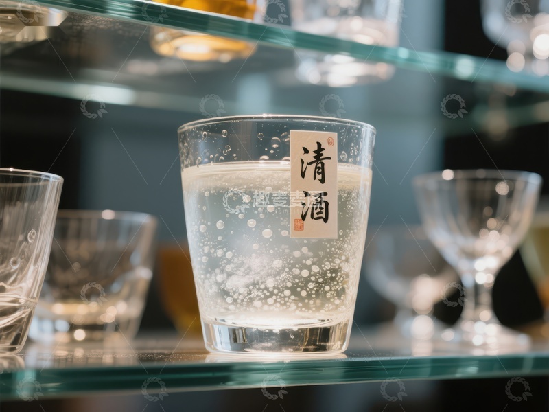 高清大图下载【趣麦麦图】清酒杯中的气泡与日文标签