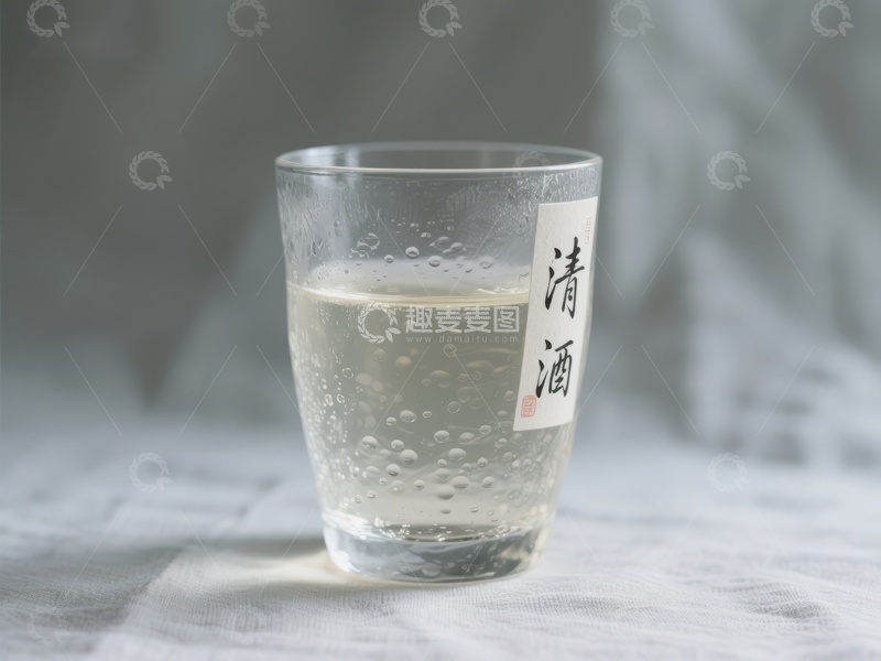 高清大图下载【趣麦麦图】透明玻璃杯中的清酒
