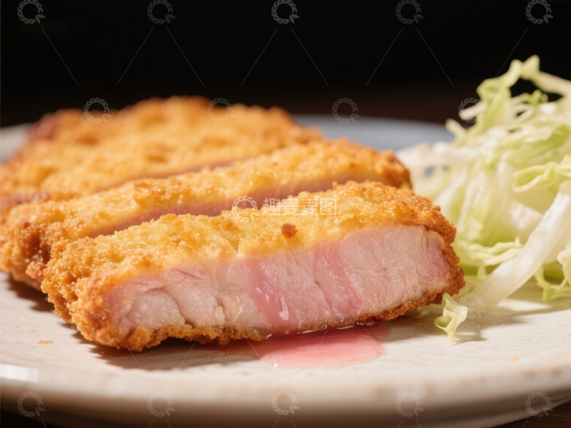 高清大图下载【趣麦麦图】酥脆猪排配生菜