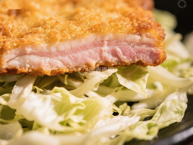 高清大图下载【趣麦麦图】酥脆炸肉排配生菜