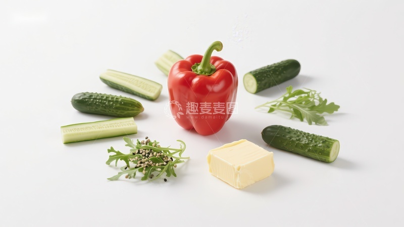 高清大图下载【趣麦麦图】新鲜蔬菜与黄油的组合