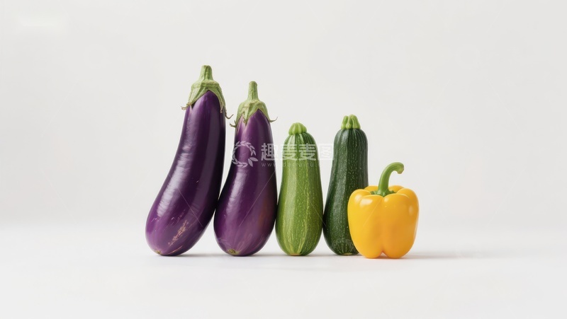 高清大图下载【趣麦麦图】五种蔬菜并排展示