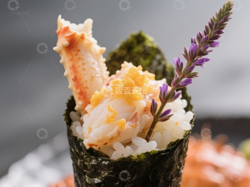 高清大图下载【趣麦麦图】精致蟹肉寿司卷