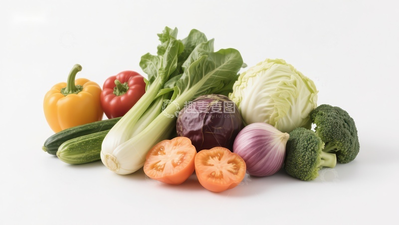 高清大图下载【趣麦麦图】新鲜蔬菜组合展示