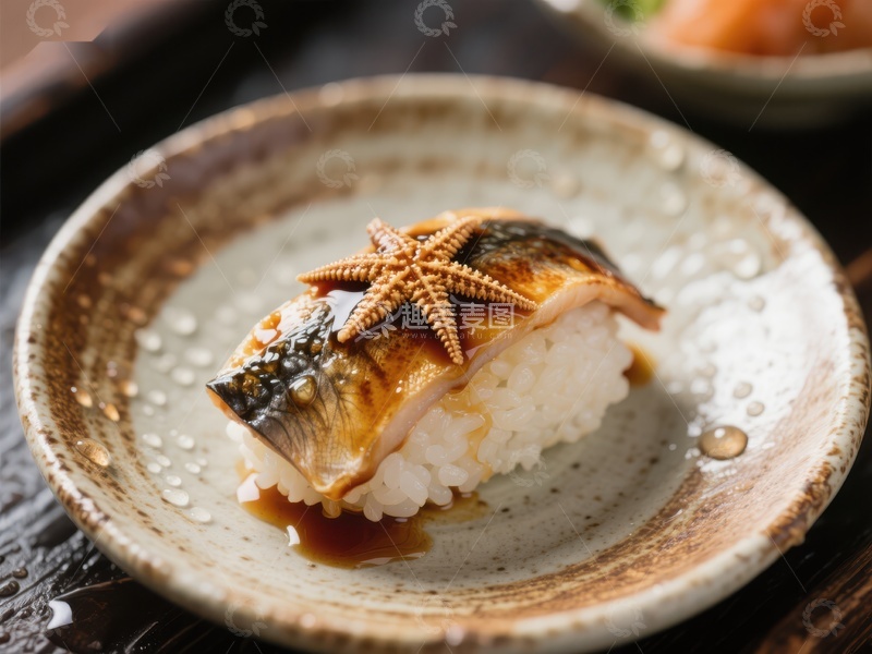 高清大图下载【趣麦麦图】海胆寿司配星鱼装饰