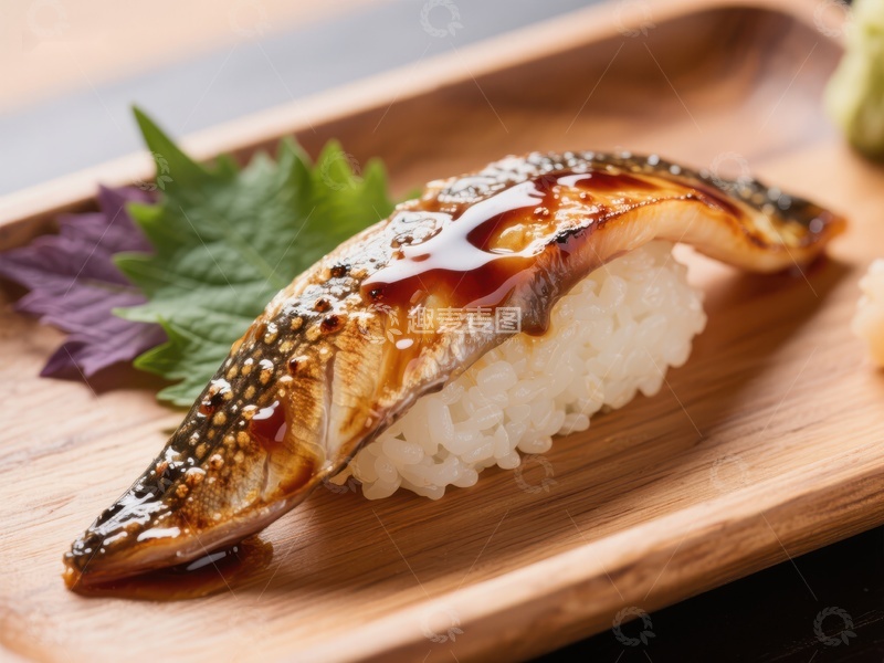 高清大图下载【趣麦麦图】鳗鱼寿司配酱油，精致日式料理