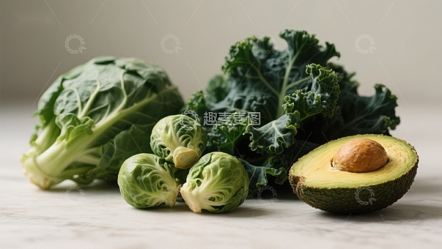 新鲜蔬菜与牛油果的组合