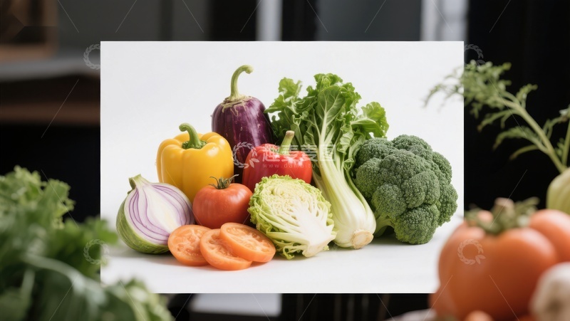 高清大图下载【趣麦麦图】新鲜蔬菜组合展示