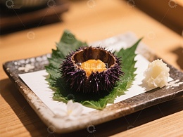 海胆刺身精致摆盘