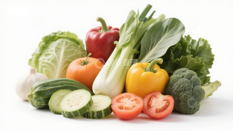 高清大图下载【趣麦麦图】新鲜蔬菜组合展示