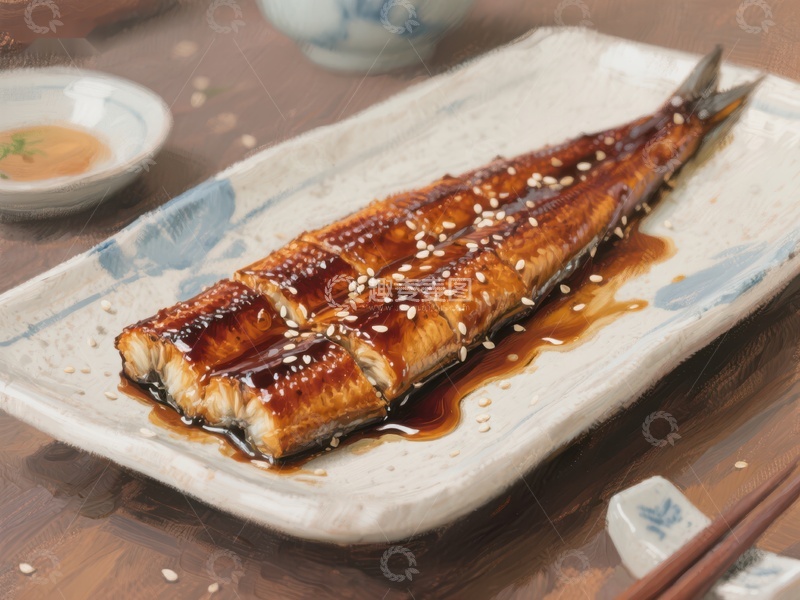 高清大图下载【趣麦麦图】日式烤鳗鱼，酱汁淋漓