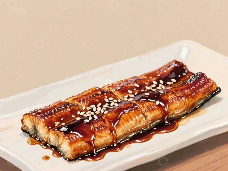 高清大图下载【趣麦麦图】烤鳗鱼配芝麻酱汁