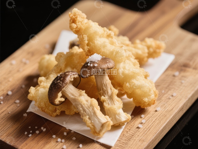 高清大图下载【趣麦麦图】酥脆天妇罗蘑菇