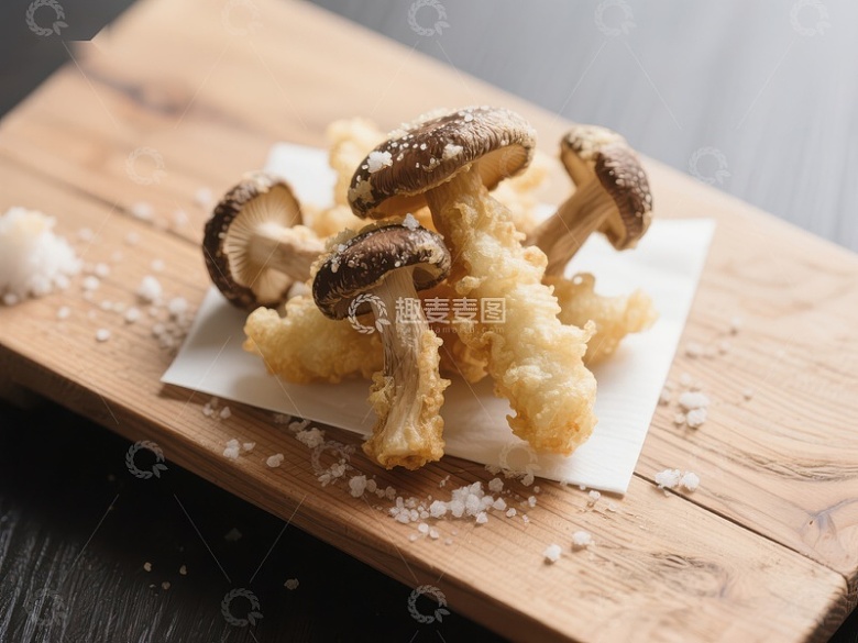 酥炸蘑菇摆盘