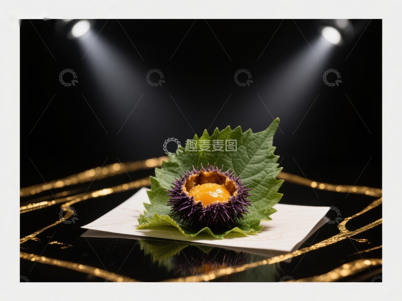 高清大图下载【趣麦麦图】精致美食：橙色果酱与紫色外皮的创意呈现