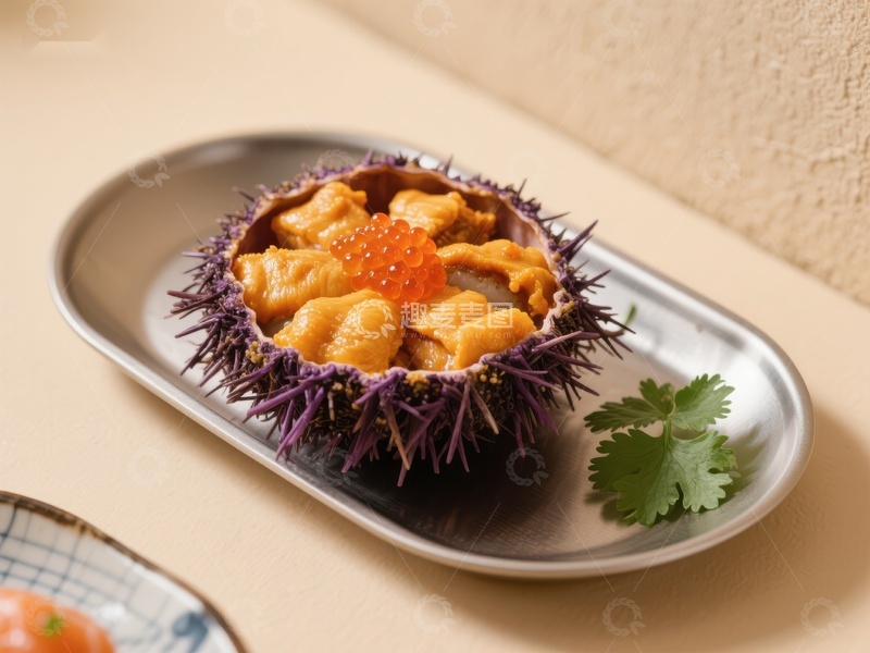 高清大图下载【趣麦麦图】海胆刺身配鱼子酱