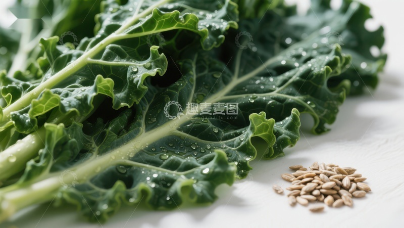 高清大图下载【趣麦麦图】新鲜羽衣甘蓝与种子特写
