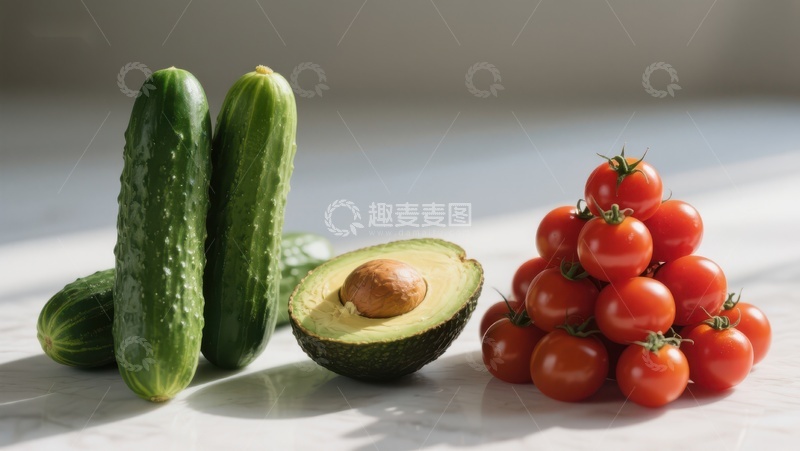 高清大图下载【趣麦麦图】新鲜蔬菜与水果的组合