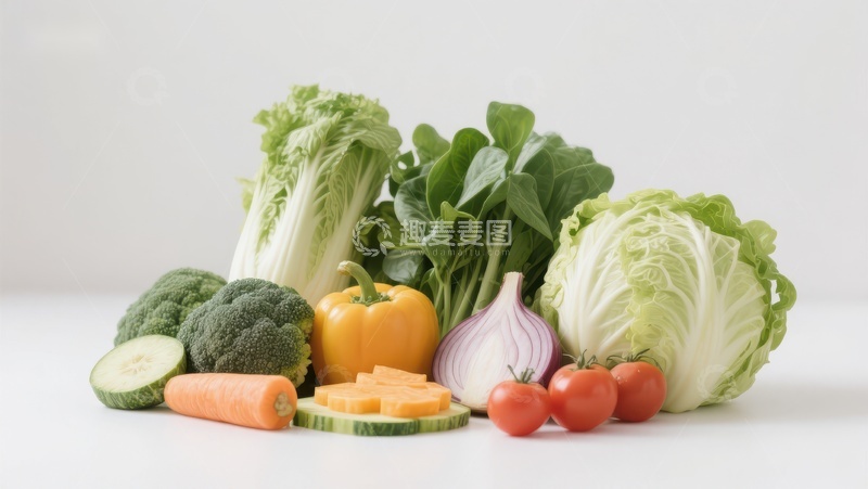 高清大图下载【趣麦麦图】新鲜蔬菜组合展示