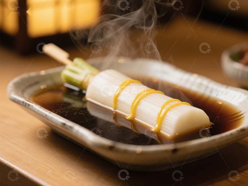 高清大图下载【趣麦麦图】热气腾腾的蒸鱼卷配酱油