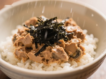 海苔鸡肉盖饭特写