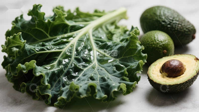 高清大图下载【趣麦麦图】新鲜羽衣甘蓝与牛油果