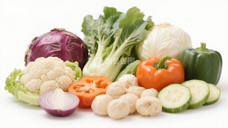 高清大图下载【趣麦麦图】新鲜蔬菜组合展示